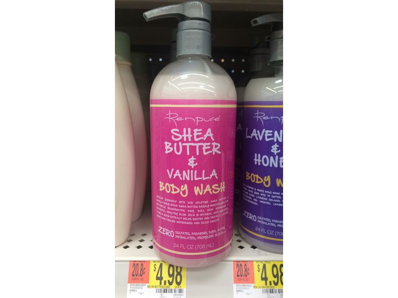 Renpure Body Wash, Shea Butter & Vanilla Body Wash, 24 fl oz / 708 mL