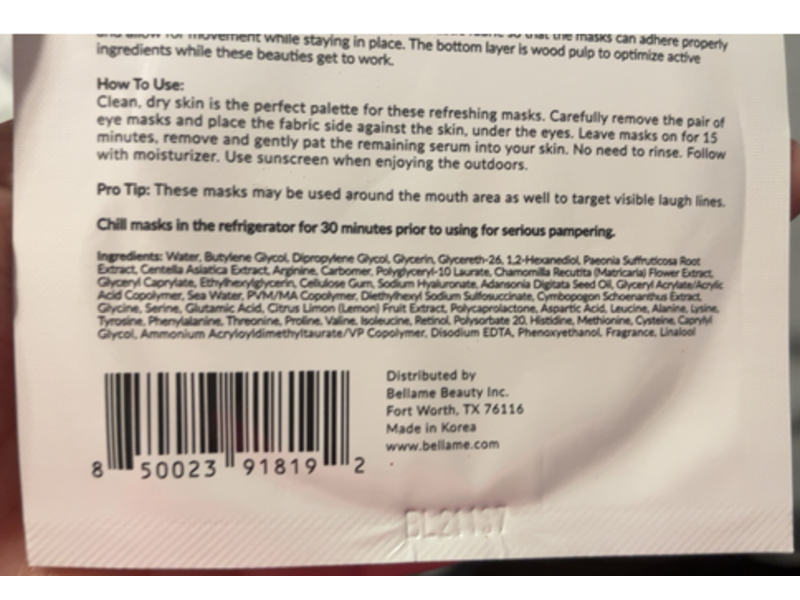 Bellame Eye Mask, Rose Glow, 4 mL