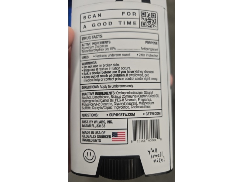 W By Jake Paul Deodorant, 2.6 oz/74 g