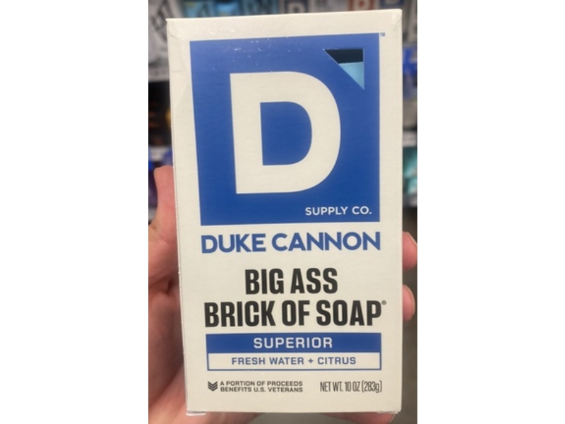 Duke Cannon Supply Co. Big Ass Brick Soap, Superior Fresh Water + Citrus, 10 oz/283 g