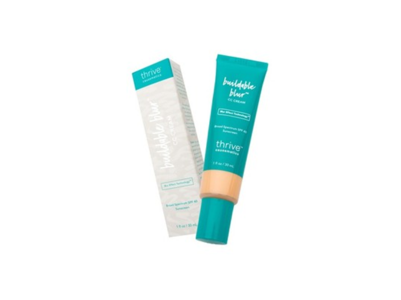 Thrive Causemetics Buildable Blur CC Cream, SPF 40, Medium C Cool, 1 fl oz/30 mL