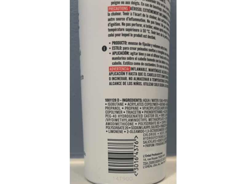 L'Oreal Professionnel Paris Tecni Art Volume Envy Extra Mousse, Extra Strong Hold, 8.2 fl oz/233 g