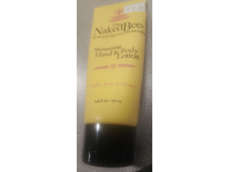 The Naked Bee Moisturizing Hand & Body Lotion, Vanilla, Rose & Honey, 2.25 fl oz/67 mL