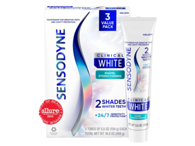 Sensodyne Clinical White Enamel Strengthening Toothpaste, 5.5 oz/156 g, Pack Of 3