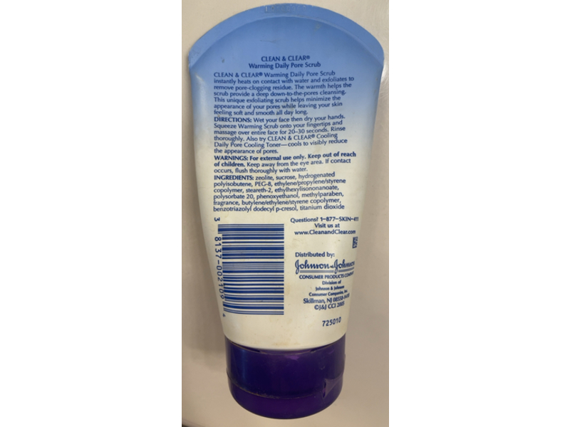 Clean & Clear Warming Daily Pore Scrub, 4.0 oz/113 g, Pack of 3