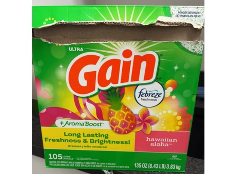 Gain +Aroma Boost Powder Laundry Detergent, Hawaiian Aloha, 105 Loads, 135 oz/3.83 kg