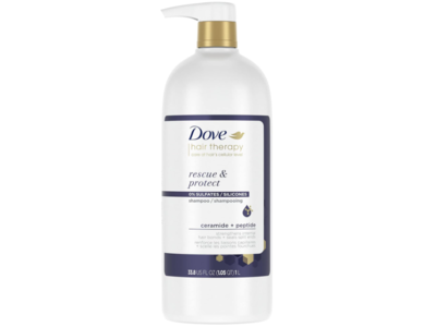 Dove Rescue & Protect Shampoo, Ceramide + Peptide, 33.8 fl oz/1 L