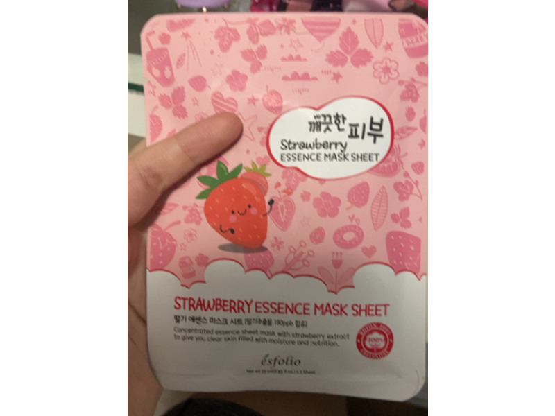 Esfolio Essence Mask Sheet, Strawberry, 0.85 fl oz/25 mL
