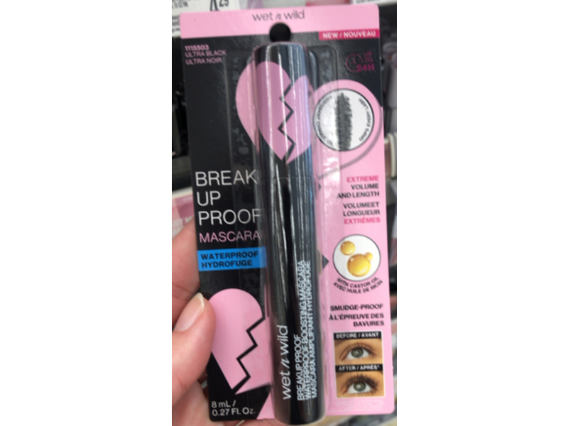 Wet n Wild Breakup Proof Mascara, Ultra Black, 0.27 fl oz/8 mL