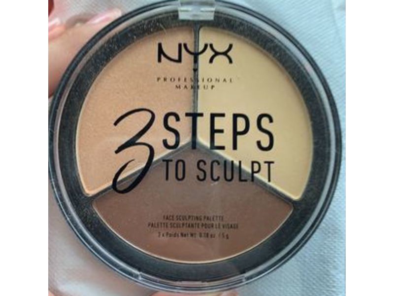 NYX Professional Makeup 3 Steps To Sculpt Face Sculpting Palette, Light, 0.18 oz/5 g