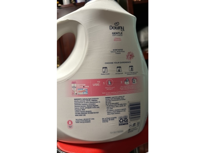Downy Gentle Soft + Fresh Fabric Softener, Cherry Blossom, 138 Loads, 93 fl oz