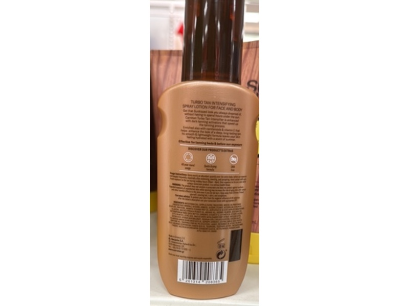 Carroten Turbo Tan Intensifier Dark Tanning Spray Lotion, 5.07 fl oz/150 mL