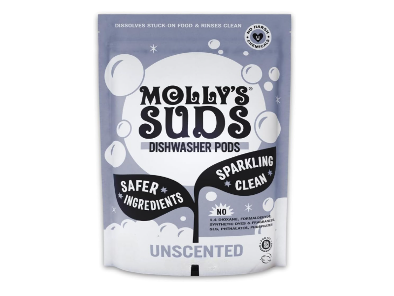 Molly's Suds Dishwasher Pods, Unscented, 60 Pods, 22. 22 0z/0.63 kg