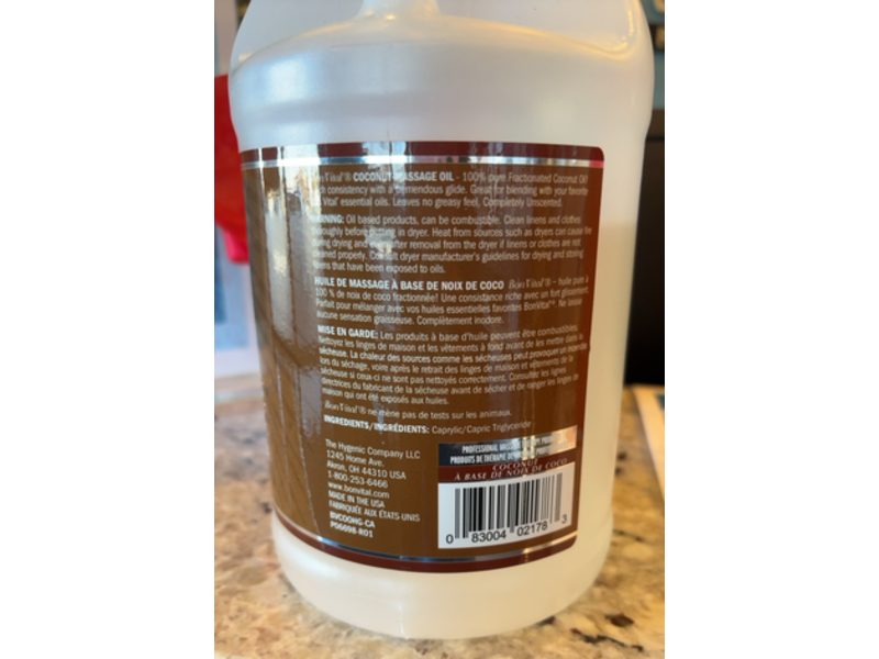 Bon Vital Massage Oil, Coconut, 1.89 L