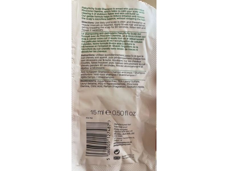 Philip Kingsley Anti Dandruff Shampoo, Flaky & Itchy Scalp, 0.50 fl oz/15 mL