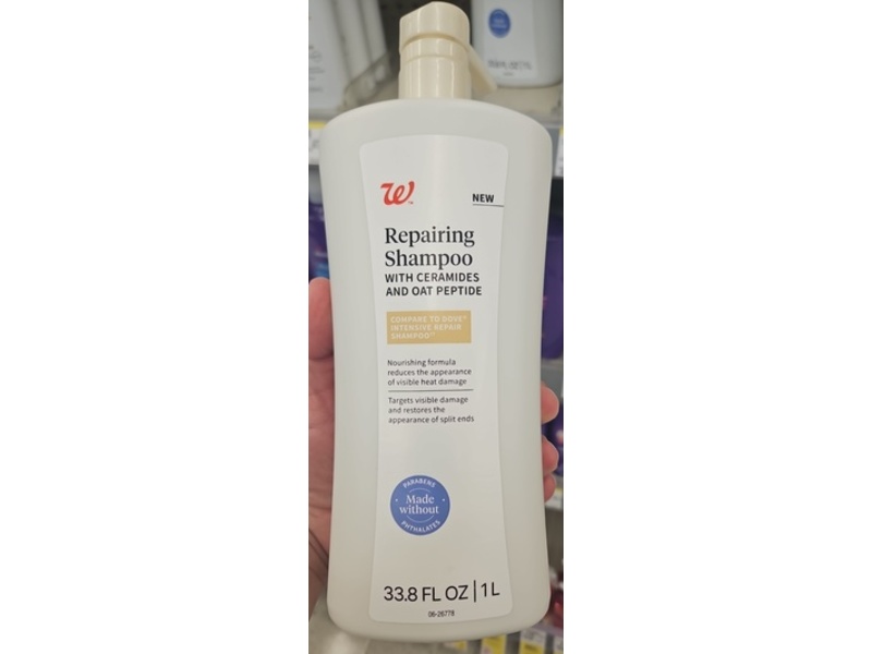 Walgreens Repairing Shampoo, Ceramides & Oat Peptide, 33.8 fl oz/1 L