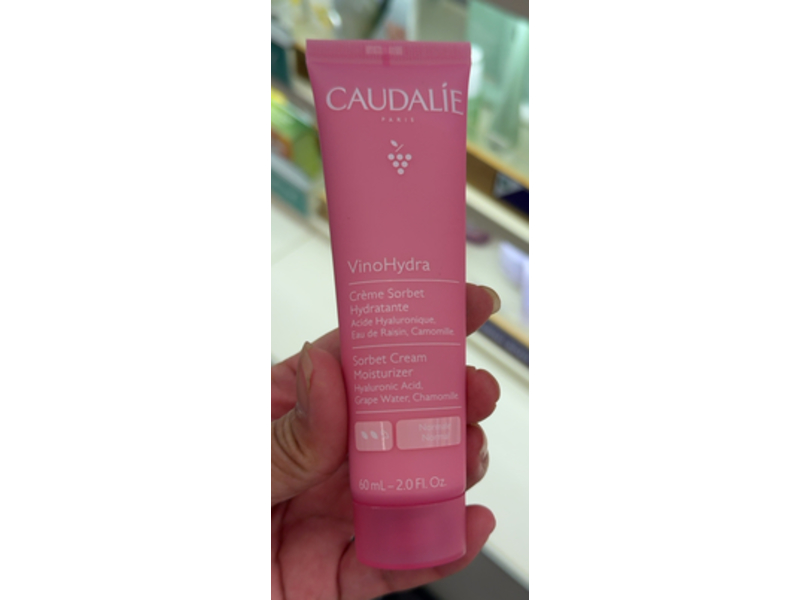 Caudalie VinoHydra Sorbet Cream Moisturizer, Hyaluronic Acid+Grape Water&Chamomile, 2.0 fl oz/60 mL