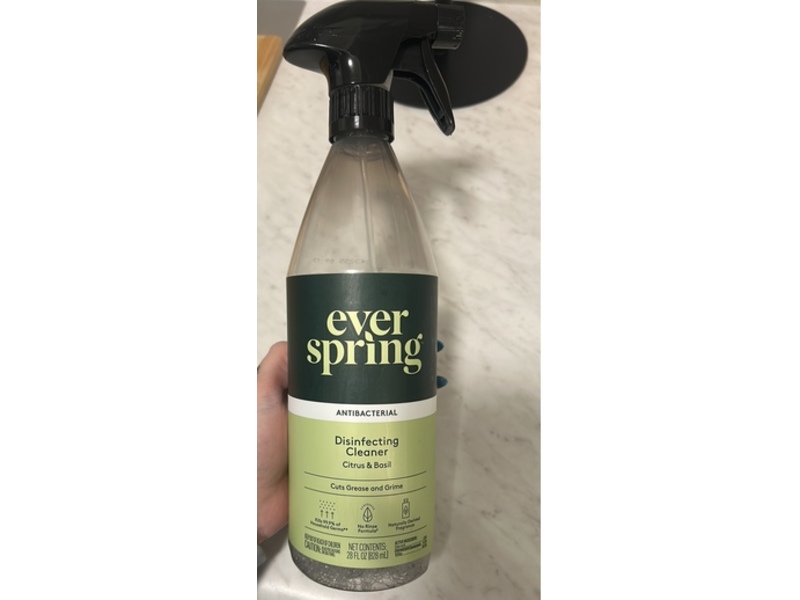Ever Spring Disinfecting Cleaner, Citrus & Basil, 28 fl oz/828 mL
