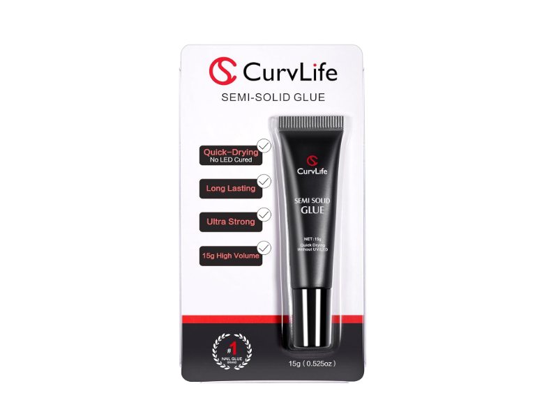 Curvlife Semi Solid Nail Glue, 0.525 oz/15 g