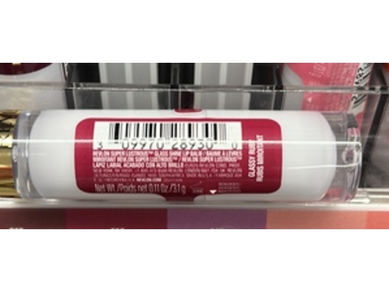 Revlon Super Lustrous Glass Shine Lip Balm, 016 Glassy Ruby, 0.11 oz/3.1 g