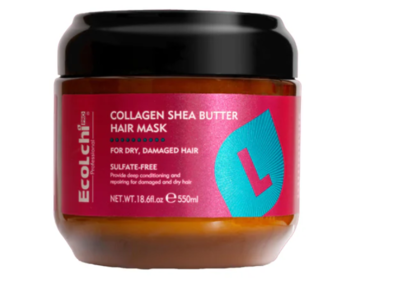 Ecolchi Collagen Hair Mask, Shea Butter, 18.6 fl oz/550 mL