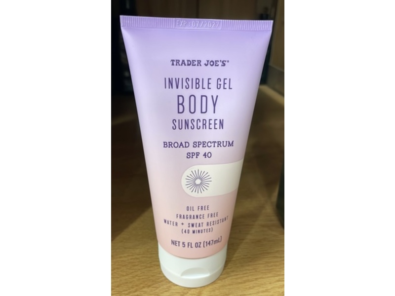 Trader Joe's Invisible Gel Body Sunscreen, SPF 40, 5 fl oz/147 mL
