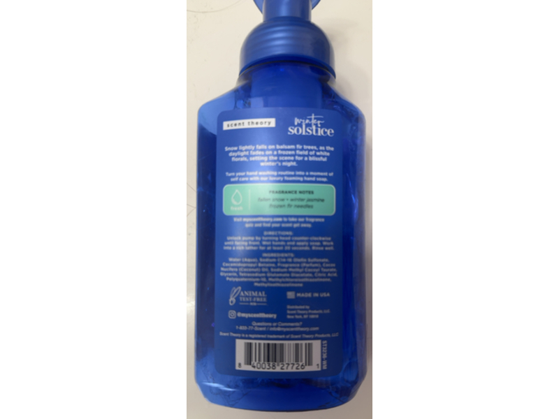 Scent Theory Foaming Hand Soap, Winter Solstice, 11 fl oz/325 mL