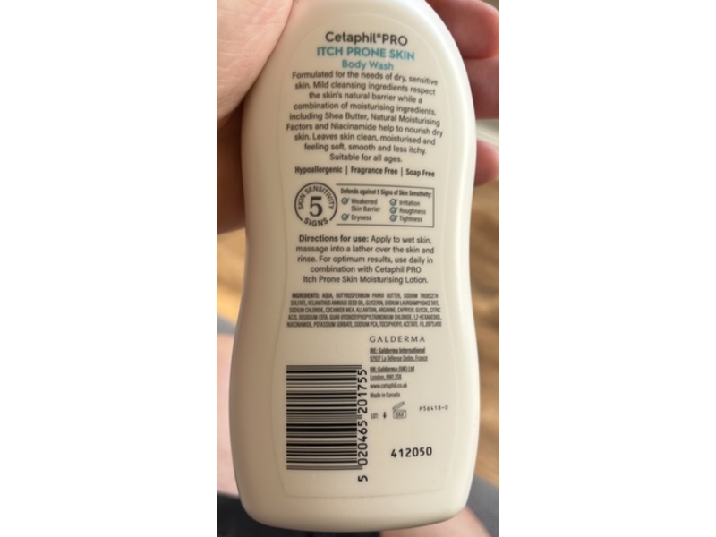 Cetaphil Pro Itch Prone Skin Body Wash, 295 mL