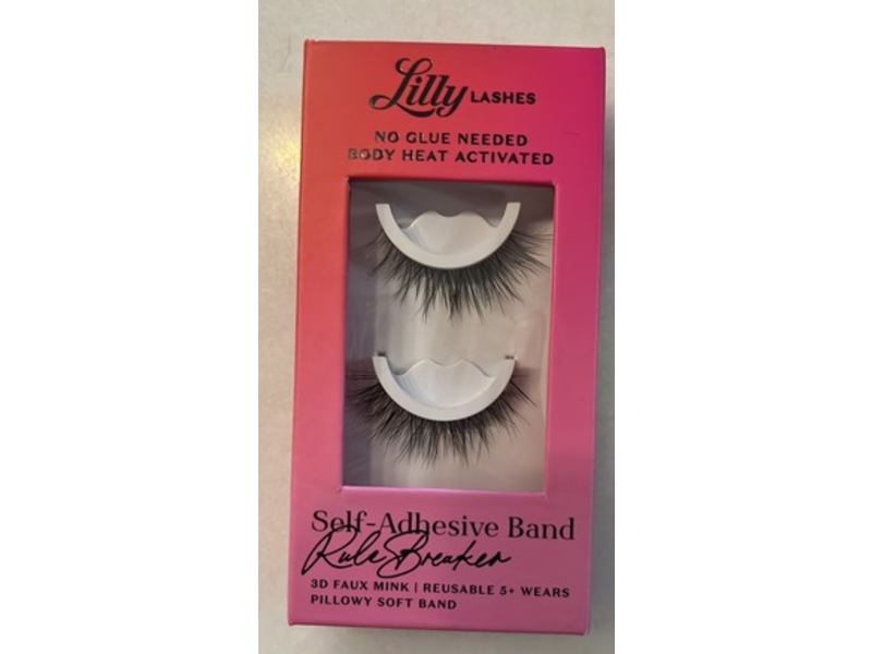 Lilly Lashes 3D Self Adhesive Eyelashes, Rule Breaker, 1 Pair