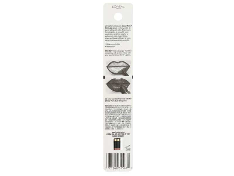 L’Oreal Paris Makeup Colour Riche Comfortable Creamy Matte Pencil Lip Liner, 110 Matte’s It, 0.04 oz