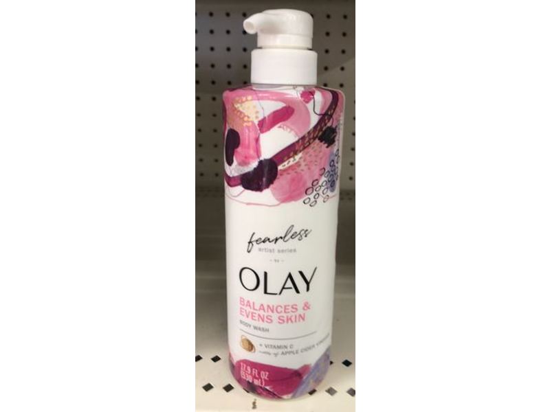 Olay Balances & Evens Skin Body Wash, Vitamin C, B3, 17.9 fl oz/530 mL, Pack Of 4