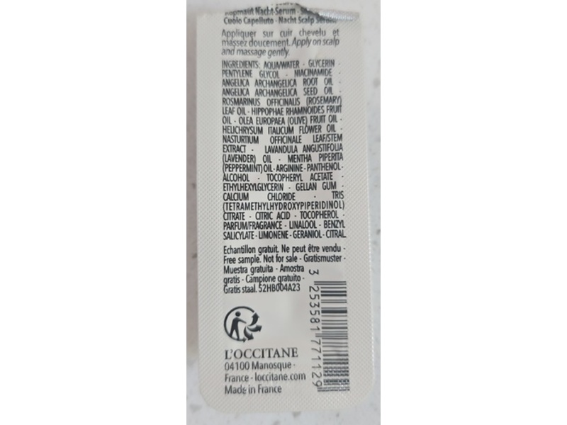 L’Occitane en Provence Protection & Soothing Scalp Night Serum, 0.13 fl oz/4 mL