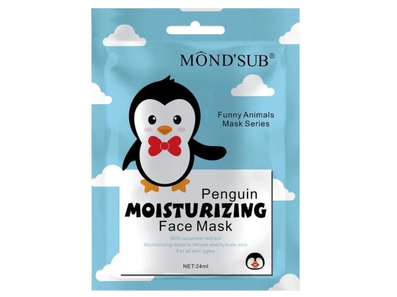 MOND'SUB Moisturizing Face Mask, Penguin, 24 mL, Pack Of 5
