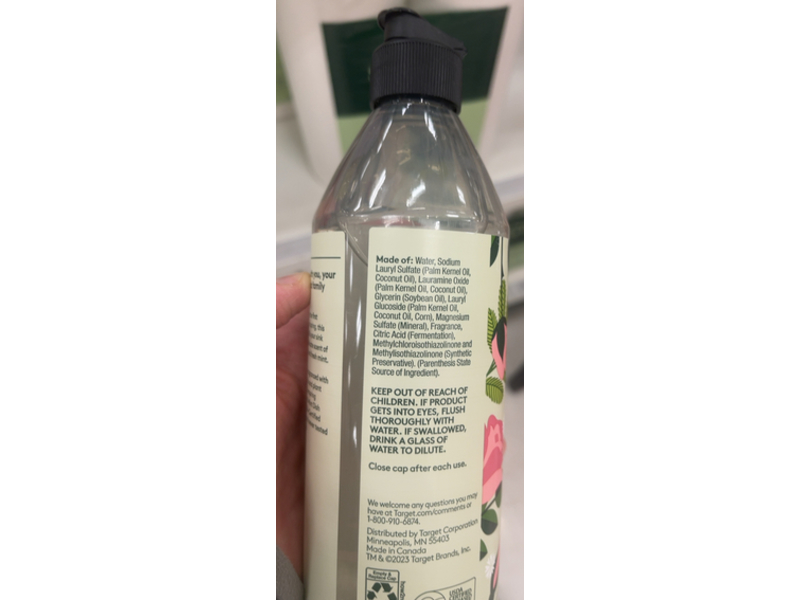 Ever Spring Dish Soap, Rosewater & Mint, 18 fl oz/532.3 mL