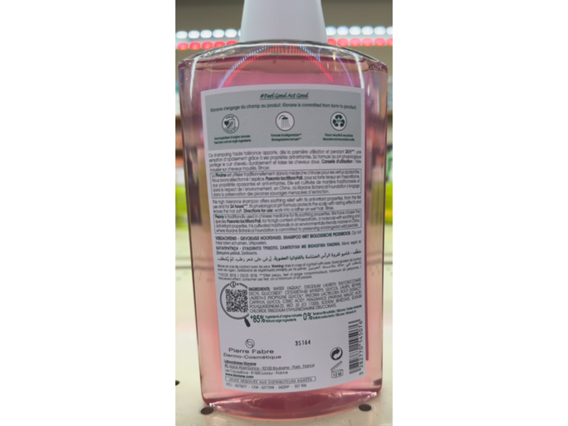 Klorane Shampoo Peony Extract Irritated Scalp, 13.5 fl oz/400 mL