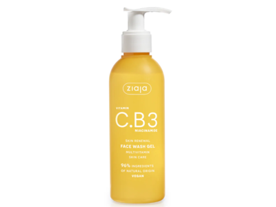 Ziaja Vitamin C.B3 Niacinamide Face Wash Gel, 6.7 fl oz/190 mL