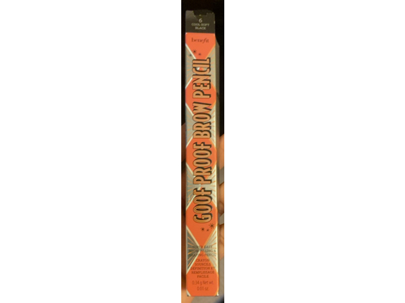 Benefit Goof Proof Brow Pencil, 6 Cool Soft Black, 0.01 oz/0.34 g