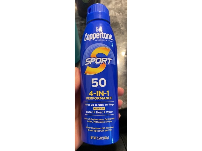 Coppertone Sport Sunscreen Spray, SPF 50, 5.5 oz/156 g Pack Of 2