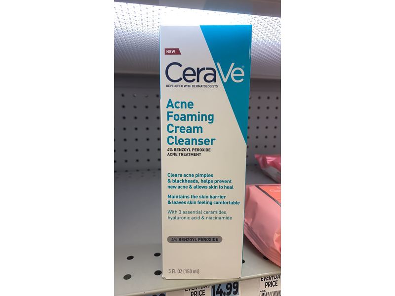 CeraVe Acne Foaming Cream Cleanser, 5 fl oz (150 mL)