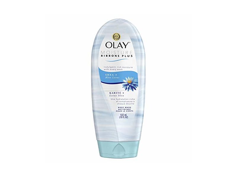 Olay Moisture Ribbons Plus Shea + Blue Lotus Body Wash, 18 oz