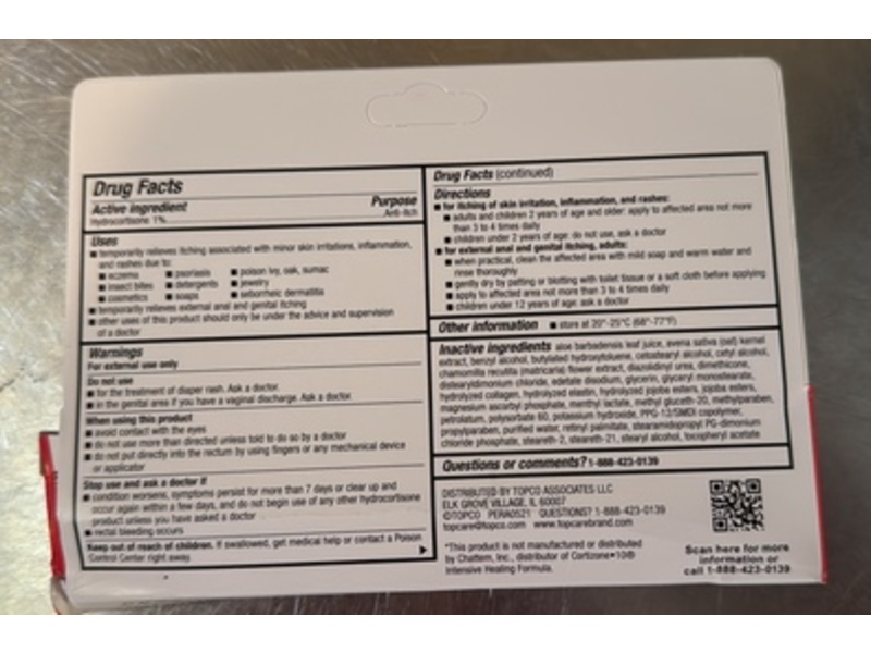 TopCare Health Hydrocortisone 1% Anti-Itch Cream, Maximum Strength, 1 oz/28 g