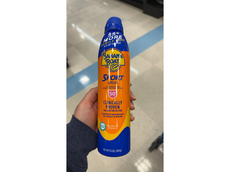 Banana Boat Ultra Sport Sunscreen Spray, SPF 50+, 9.5 oz/269 g
