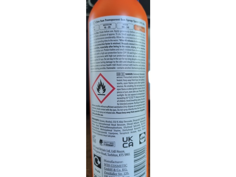 Cien Sun Sport Transparent Sun Protect Spray, SPF 50+, 200 mL