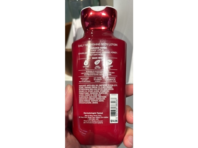 Bath & Body Works Daily Nourishing Body Lotion, Champagne Apple & Honey, 8 fl oz/236 mL
