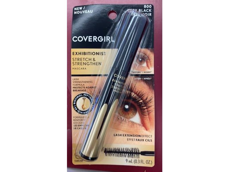 CoverGirl Exhibitionist Stretch & Strengthen Mascara, 800 Very Black, 0.3 fl oz/9 mL