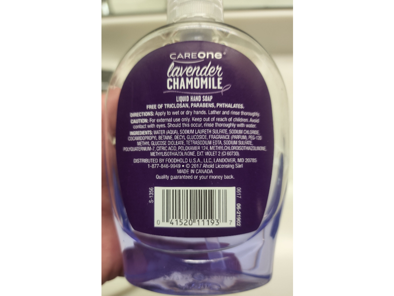 CareOne Liquid Hand Soap, Lavender Chamomile, 7.5 fl oz/222 mL