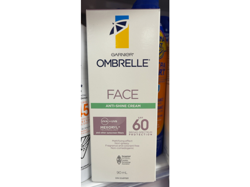 Garnier Ombrelle Face Anti-Shine Cream, SPF 60, 90 mL