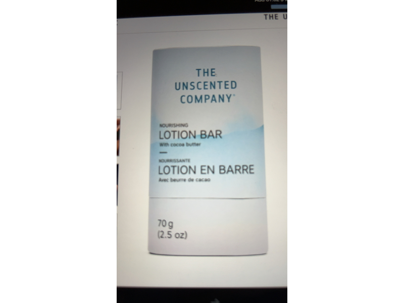 The Unscented Company Nourishing Lotion Bar, 2.5 oz/70 g