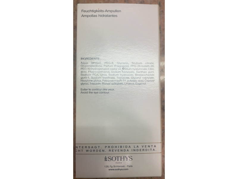 Sothys Hydrating Moisturizing Ampoules, 0.06 fl oz/2 mL, 20 Count