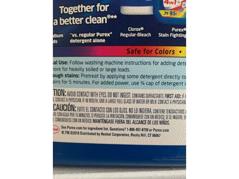 Purex Dirt Lift Action 4 In 1 + Odor Stop Laundry Detergent, 85 Loads, 128 fl oz/3.78 L